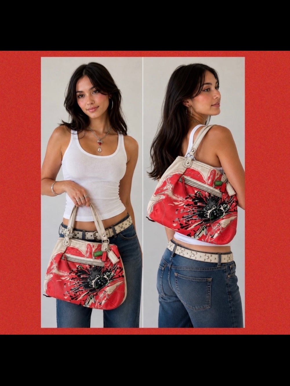 Coach Limited Edition Poppy
Placed Flower Sequin Glam Tote 20113 Hang Tags EUC